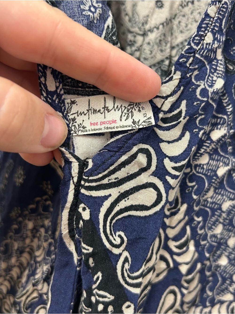Intimately Free People Beaux Slip Dress Scarf Bandana Print Blue Mini Size XS - Picture 2 of 3